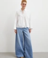 Yüksek Bel Wide Leg Jean Mavi