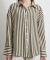Çizgili T Kol Gömlek Haki