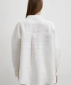 Robalı Cepli Keten Gömlek Ekru