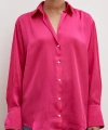 Basic Saten Gömlek Fuşya