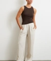 Beli Lastikli Boru Paça Pantolon Bej
