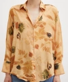 Desenli Saten Gömlek Somon