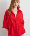 Büzgülü Kimono Gömlek Kırmızı