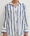 Bambu Çizgili Gömlek Lacivert