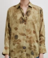 V Yaka Desenli Gömlek Haki