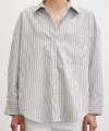 Çizgili Gömlek Ekru
