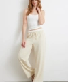 Bel Bantlı Wide Leg Pantolon Krem