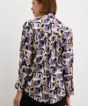 Van Gogh Desenli Gömlek Mor