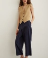 Önü Çift Pileli Pantolon Lacivert