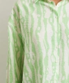 Zebra Desen Modal Gömlek Yeşil