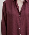 Modal Basic V Yaka Gömlek Bordo