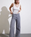 Yüksek Bel Wide Leg Jean Füme