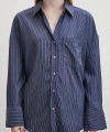 Cepli Çizgili Gömlek Lacivert