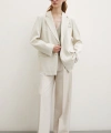 Cep Kapaklı Kesik Detaylı Blazer Ceket Bej