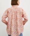 Şal Desen Modal Gömlek Turuncu