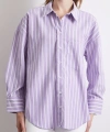 Lila Çizgili Gömlek Lila