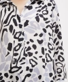 V Yaka Leopar Desen Gömlek Siyah