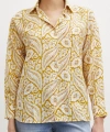 Şal Desen Modal Gömlek Sarı