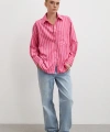 Çizgili Poplin Gömlek Pembe