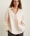Pamuk Dokulu Poplin Gömlek Pudra