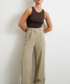 Keten Palazzo Pantolon Gri