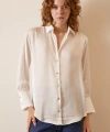 Basic Saten Gömlek Kırık Beyaz