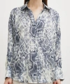 Yılan Desen Saten Gömlek Gri