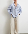 Kahve Çizgili Gömlek Mavi