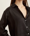 Basic Saten Gömlek Siyah