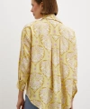 Çini Desenli Modal Gömlek Sarı