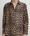 Leopar Desenli Viskon Gömlek Siyah