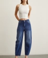 Yüksek Bel Mom Jean Mavi
