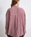 Çizgili T Kol Gömlek Bordo