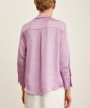 Basic Saten Gömlek Mor
