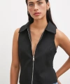 Fermuarlı Yelek Siyah