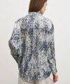 Yılan Desen Saten Gömlek Gri