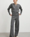 Çıtçıtlı Pantolonlu Triko Takım Antirasit