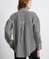 Çizgili T Kol Gömlek Siyah