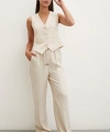 Belden Bağlamalı Pantolon Bej