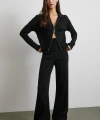 Çift Fermuarlı Hırka Takım Siyah