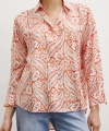 Şal Desen Modal Gömlek Turuncu