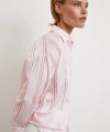 Organze Çizgili Gömlek Pembe
