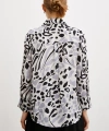 V Yaka Leopar Desen Gömlek Siyah
