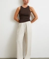 Beli Lastikli Boru Paça Pantolon Bej