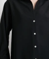 Klasik Saten Gömlek Siyah