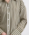 Çizgili T Kol Gömlek Haki
