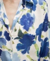 Çok Renkli Çiçek Desenli Gömlek Mavi