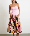 Desenli Midi Etek Pembe