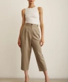 Önü Çift Pileli Pantolon Haki