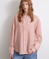 Çizgili T Kol Gömlek Kiremit